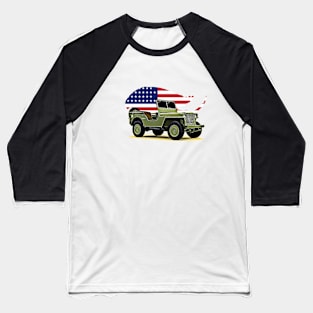 Willys Jeep USA Print Baseball T-Shirt